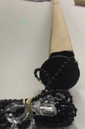 Mylar sun shade control mechanism and chain in the customer-selected color
